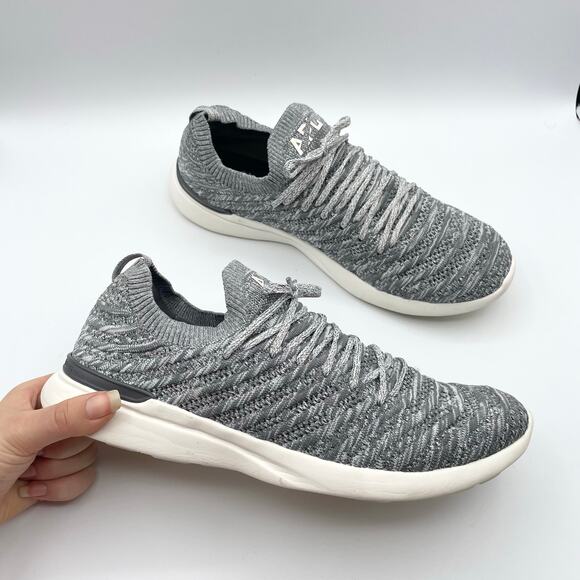 APL Techloom Wave Shoes Smoke Ivory Melange Gray White Running Womens 10.5 - Picture 7 of 16